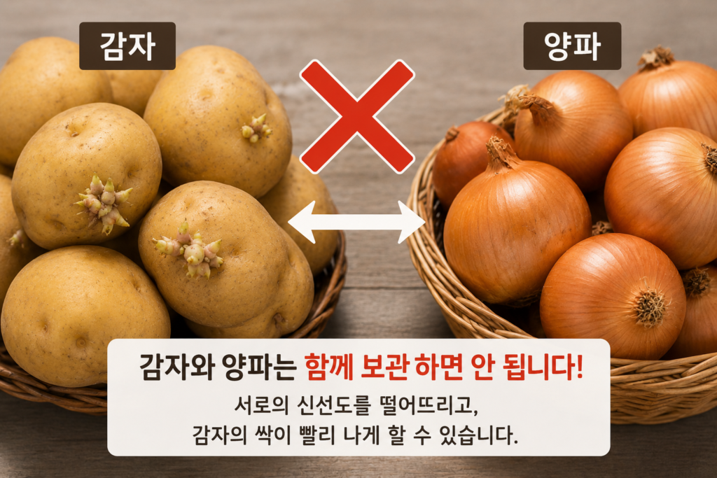 감자는 양파와 분리