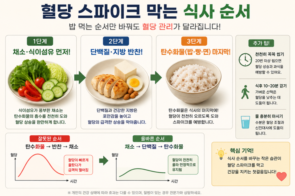 혈당 스파이크 막는 식사 순서